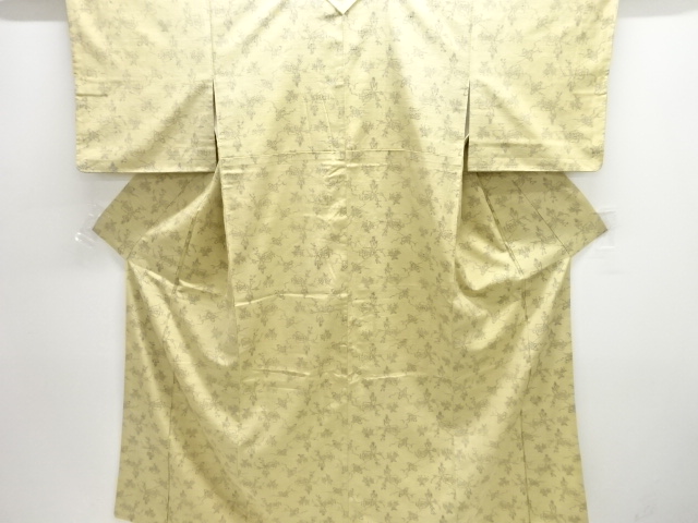 JAPANESE KIMONO / ANTIQUE KIMONO / SILK / TSUMUGI / WOVEN ABSTRACT PATTERN
